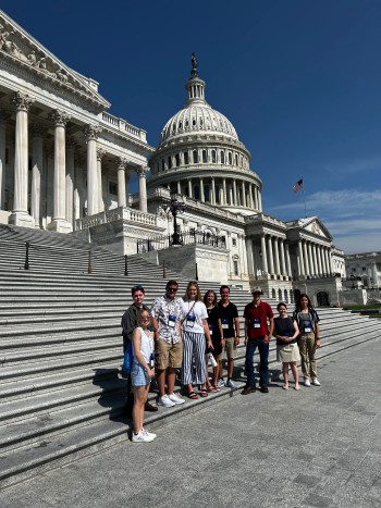 Group of students in front of the Capitol
