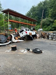 Damage from the flood.